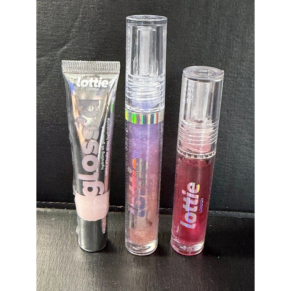 Lottie London Lip Trio – Gloss’d, Oil Stick Extra Cherries, Shimmer Be Proud